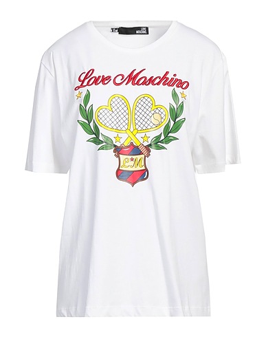 LOVE MOSCHINO T-shirt Bianco 100% Cotone, Elastan