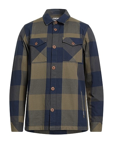 BARBOUR Checked shirt Military green 100% Cotton