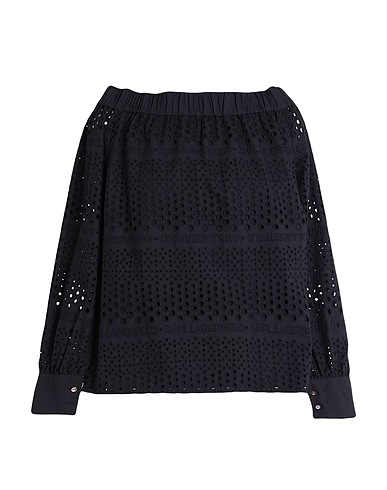 KARL LAGERFELD Off-the-shoulder top BRODERIE ANGLAISE TOP Black 100% Cotton