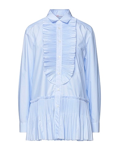 REDValentino Striped shirt Sky blue 69% Cotton, 31% Polyester