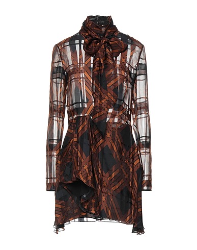SAINT LAURENT Short dress Brown 100% Silk