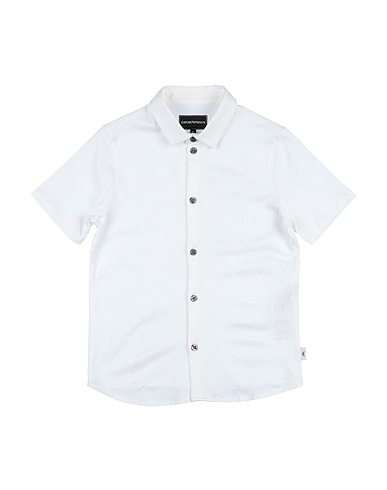 EMPORIO ARMANI Solid color shirts & blouses White 100% Cotton