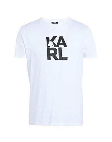 KARL LAGERFELD T-shirt BEACHWEAR Bianco 100% Cotone