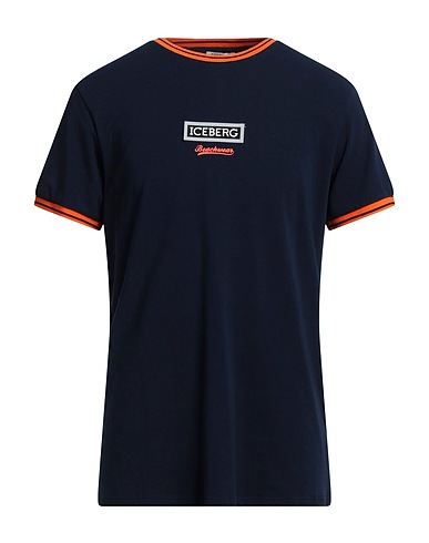 ICEBERG T-shirt Midnight blue 93% Cotton, 7% Elastane