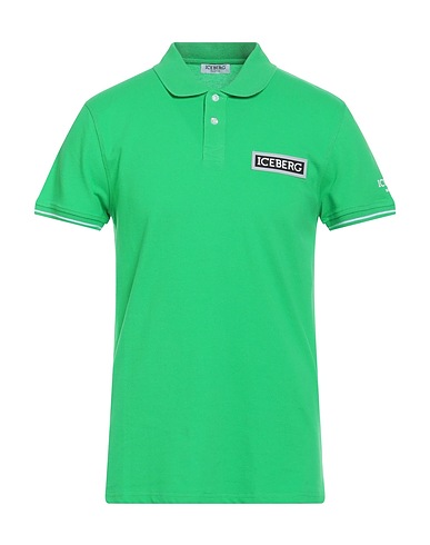 ICEBERG Polo shirt BEACHWEAR Green 95% Cotton, 5% Elastane