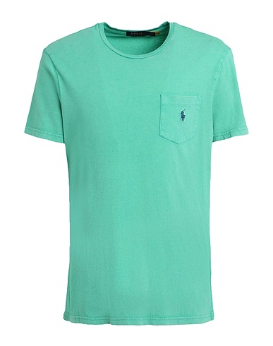 POLO RALPH LAUREN Basic T-Shirt CUSTOM SLIM COTTON-LINEN POCKET T-SHIRT
 Green 80% Cotton, 20% Linen