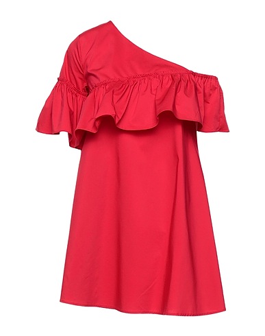 TWINSET One-shoulder top Red 67% Cotton, 30% Polyester, 3% Elastane