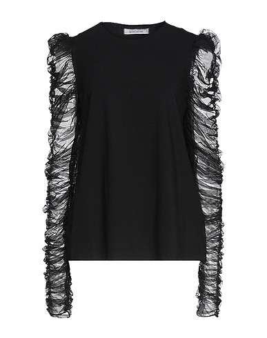 NOSTRASANTISSIMA T-shirt Black 46% Cotton, 46% Modal, 8% Elastane, Polyamide