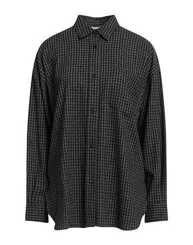 POMANDÈRE Checked shirt Grey 69% Viscose, 30% Wool, 1% Elastane