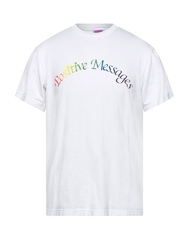 POSITIVE MESSAGES T-shirt Bianco 100% Cotone, Cotone riciclato