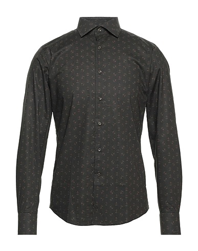 PAUL & SHARK Patterned shirt Military green 100% Cotton