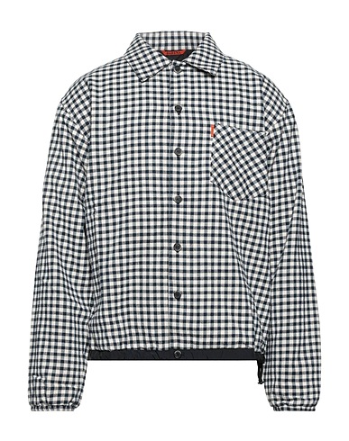 BARENA Checked shirt Midnight blue 100% Cotton