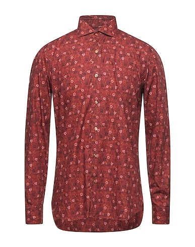 BARBA Napoli Patterned shirt Burgundy 100% Cotton