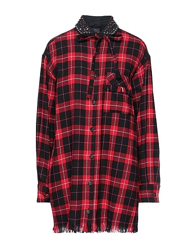 PINKO Kariertes Hemd Rot 47% Acryl, 32% Polyester, 19% Wolle, 1% Baumwolle, 1% Viskose