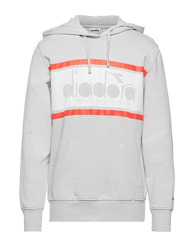 DIADORA Hooded track jacket  Light grey 100% Cotton