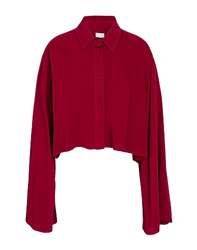 8 by YOOX Solid color shirts & blouses VISCOSE TRUMPET SLEEVE SHIRT
 Garnet 100% Viscose