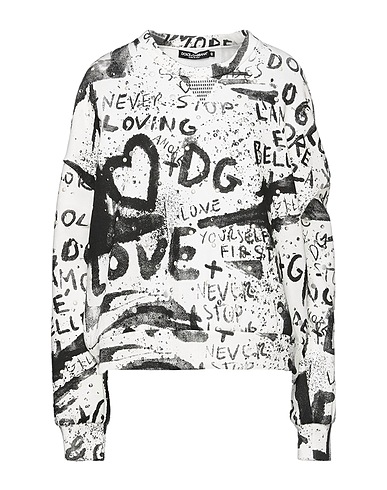 DOLCE&GABBANA Sweatshirt White 80% Cotton, 20% Polyester, Aluminium, Glass