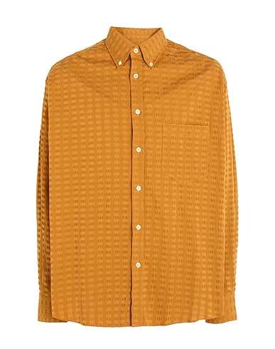 LC23 Μονόχρωμο πουκάμισο SEERSUCKER COTTON SHIRT
 Καμηλό 97% Βαμβάκι, 3% Ελαστάνη
