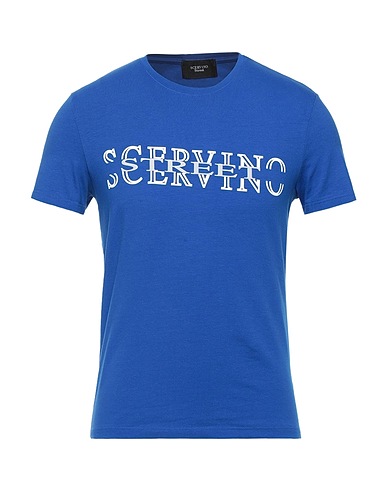 SCERVINO T-shirt Bright blue 95% Cotton, 5% Elastane