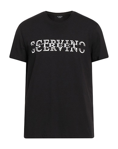 SCERVINO T-shirt Black 95% Cotton, 5% Elastane