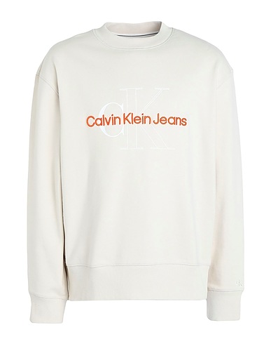 CALVIN KLEIN JEANS Sweatshirt Beige 100% Baumwolle