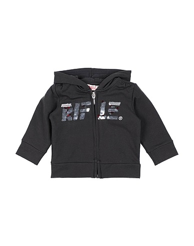 RIFLE Hooded track jacket  Black 95% Cotton, 5% Elastane