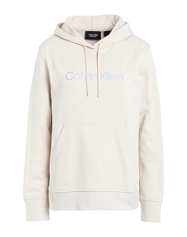 CALVIN KLEIN PERFORMANCE Hooded track jacket  Beige 87% Cotton, 13% Polyester