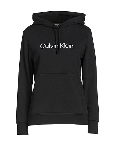 CALVIN KLEIN PERFORMANCE Hooded track jacket  Black 87% Cotton, 13% Polyester