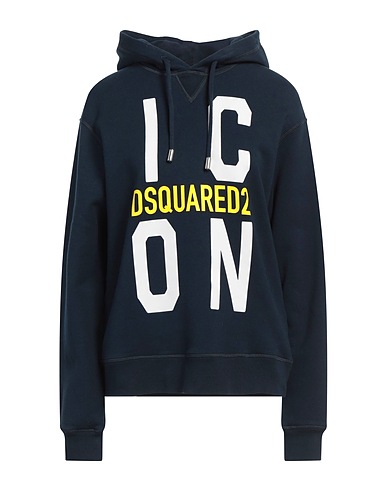 DSQUARED2 Hooded sweatshirt Midnight blue 100% Cotton, Elastane