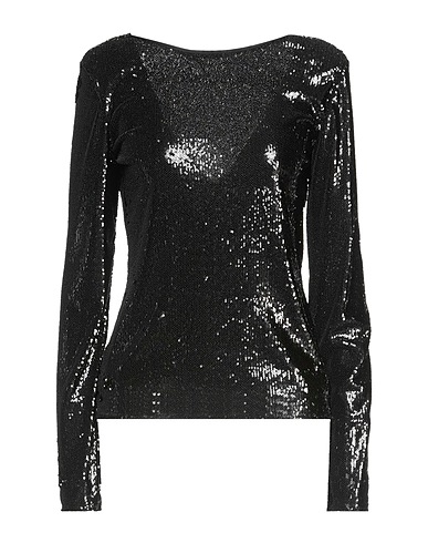 PATRIZIA PEPE Top Black 100% Polyester, Plastic