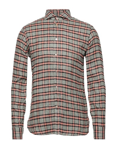 BORRIELLO NAPOLI Camicia a quadri Verde chiaro 100% Cotone
