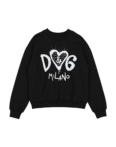 DOLCE&GABBANA Sweatshirt Black 100% Cotton, Elastane, Crystal, Natural Stone, Polyurethane