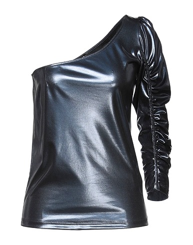 DONDUP One-shoulder top Midnight blue 100% Polyester