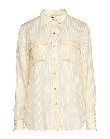 CALIBAN Solid colour shirts & blouses Beige 98% Polyester, 2% Metal