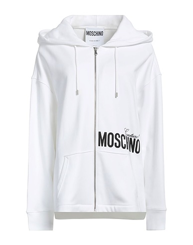 MOSCHINO Hooded track jacket  White 100% Cotton