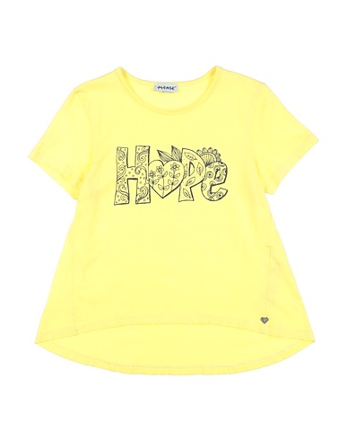 PLEASE T-shirt Yellow 100% Cotton