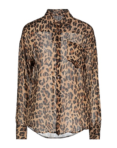 DSQUARED2 Patterned shirts & blouses Camel 100% Polyester