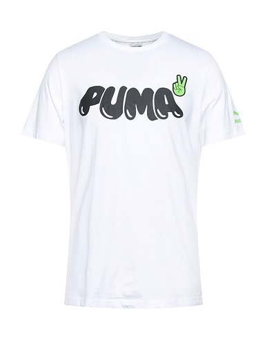 PUMA T-shirt White 100% Cotton, Polyester