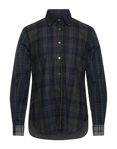 DEPARTMENT 5 Camicia a quadri Blu notte 57% Lana, 38% Poliestere, 3% Cachemire, 2% Elastan