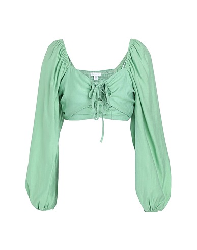 TOPSHOP Top spalle scoperte Verde 82% Lyocell, 18% Poliestere