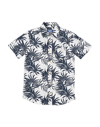 JACK & JONES Patterned shirt Ivory 100% Cotton