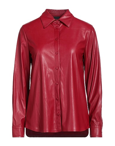 PINKO Solid color shirts & blouses Burgundy 100% Polyester, Polyurethane
