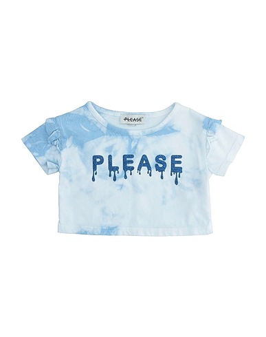 PLEASE T-shirt Sky blue 100% Cotton
