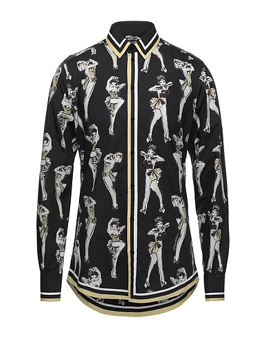 DOLCE&GABBANA Patterned shirt Black 100% Cotton