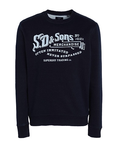 SUPERDRY Sweatshirt Midnight blue 80% Cotton, 20% Polyester