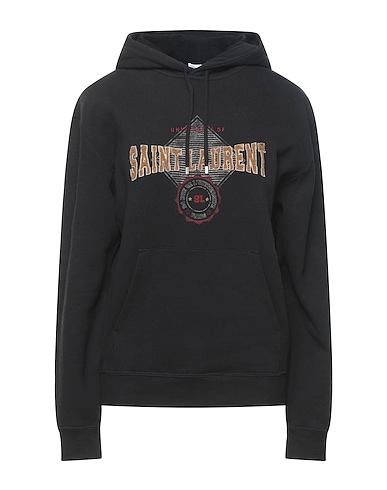 SAINT LAURENT Hooded track jacket  Black 100% Cotton, Elastane
