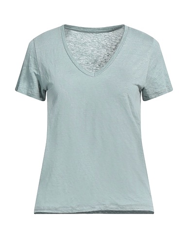 MAJESTIC FILATURES Basic T-shirt Sky blue 94% Linen, 6% Elastane