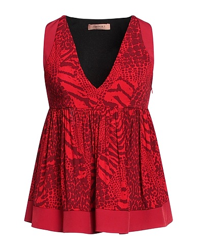 TWINSET Evening top Red 100% Viscose, Polyester