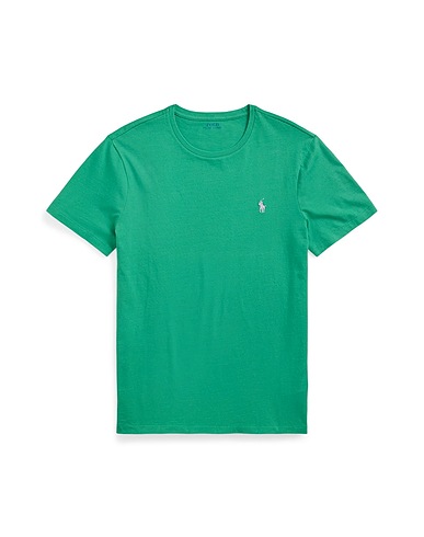 POLO RALPH LAUREN Basic T-shirt CUSTOM SLIM FIT JERSEY CREWNECK T-SHIRT
 Green 100% Cotton