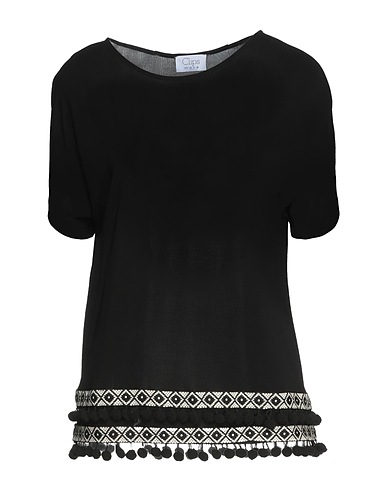 CLIPS MORE T-shirt Black 72% Viscose, 28% Polyester